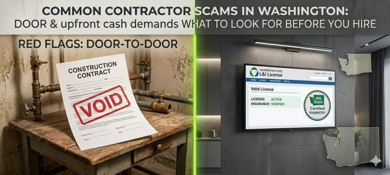 Warning signs of Contractor Scams in Washington and official L&I verification guide