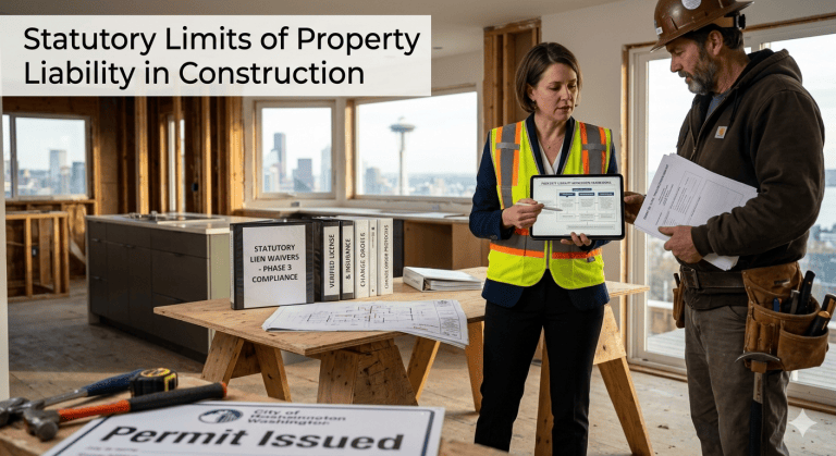 Statutory limits of property liability for construction projects.