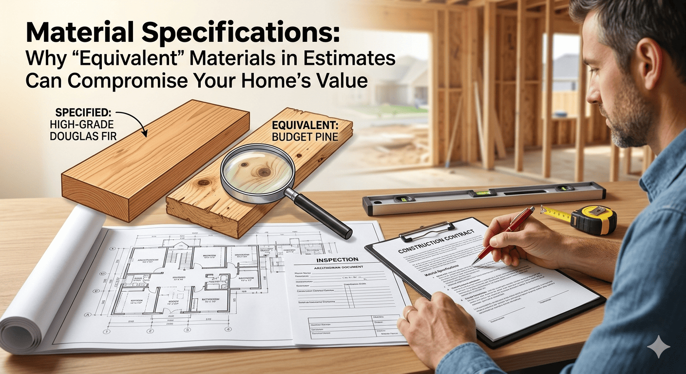 Material Specifications: Why ‘Equivalent’ Materials in Estimates Can Compromise Your Home’s Value